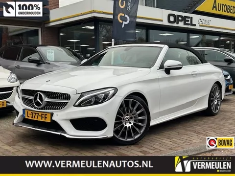 Mercedes C-Klasse Cabriolet C180 156PK Edition-1 AMG Line Automaat + 19"/ Navi/ Clima/ Cruise/ Stoelverwarming/ Full-LED/ Trekhaak