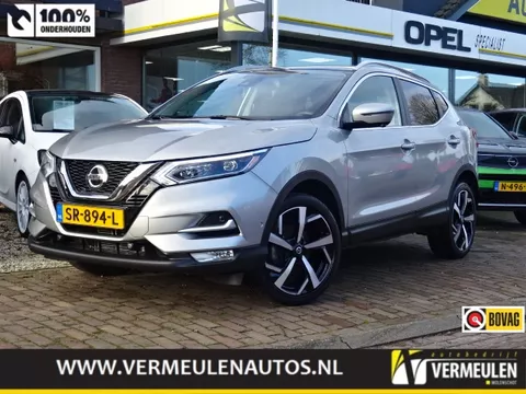 Nissan Qashqai 1.2 115PK Tekna+ Automaat + 19"/ Leder/ Full-LED/ 360° Camera/ Bose/ Winterpakket/ Panorama/ NL auto